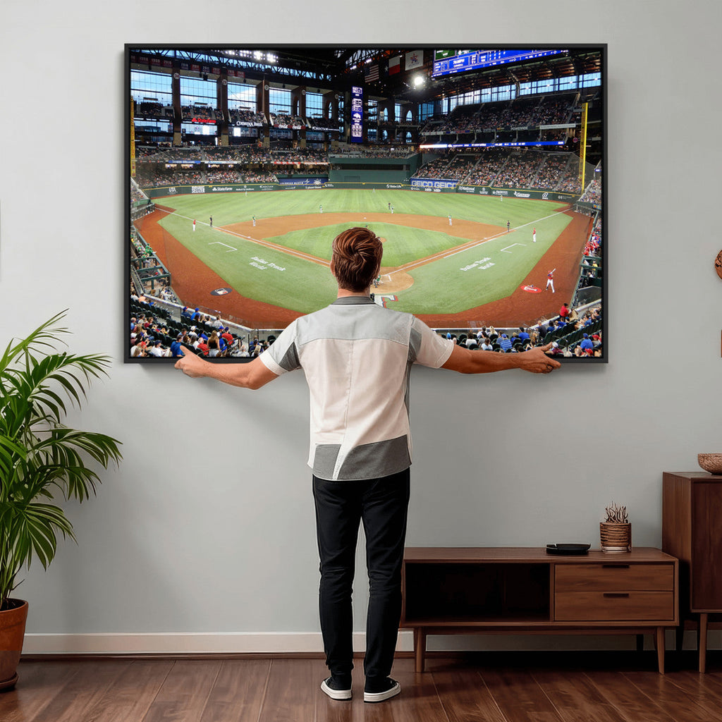 Texas Rangers Baseball Team Print, Arlington Globe Life Field Stadium Wall Art