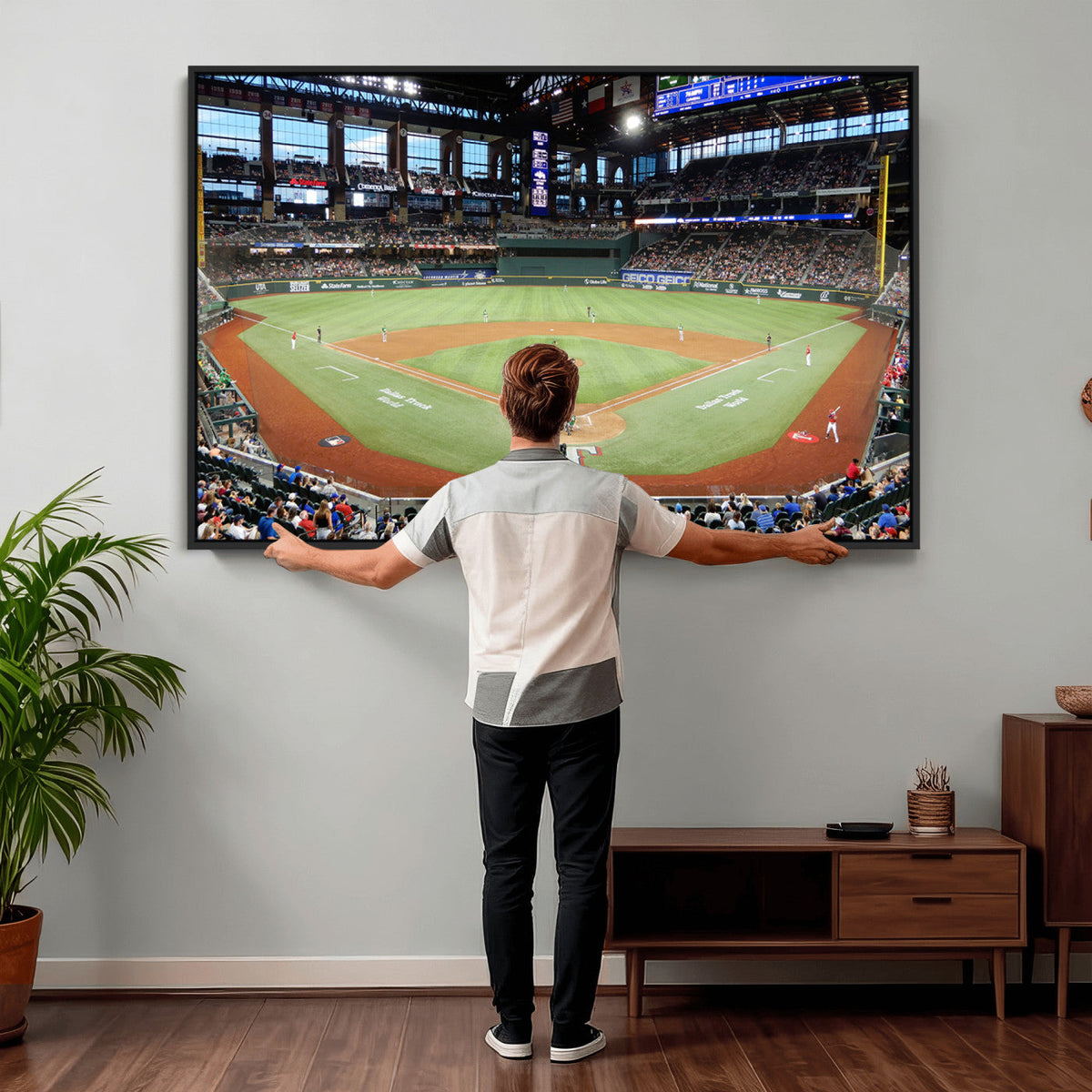 Texas Rangers Baseball Team Print, Arlington Globe Life Field Stadium Wall Art