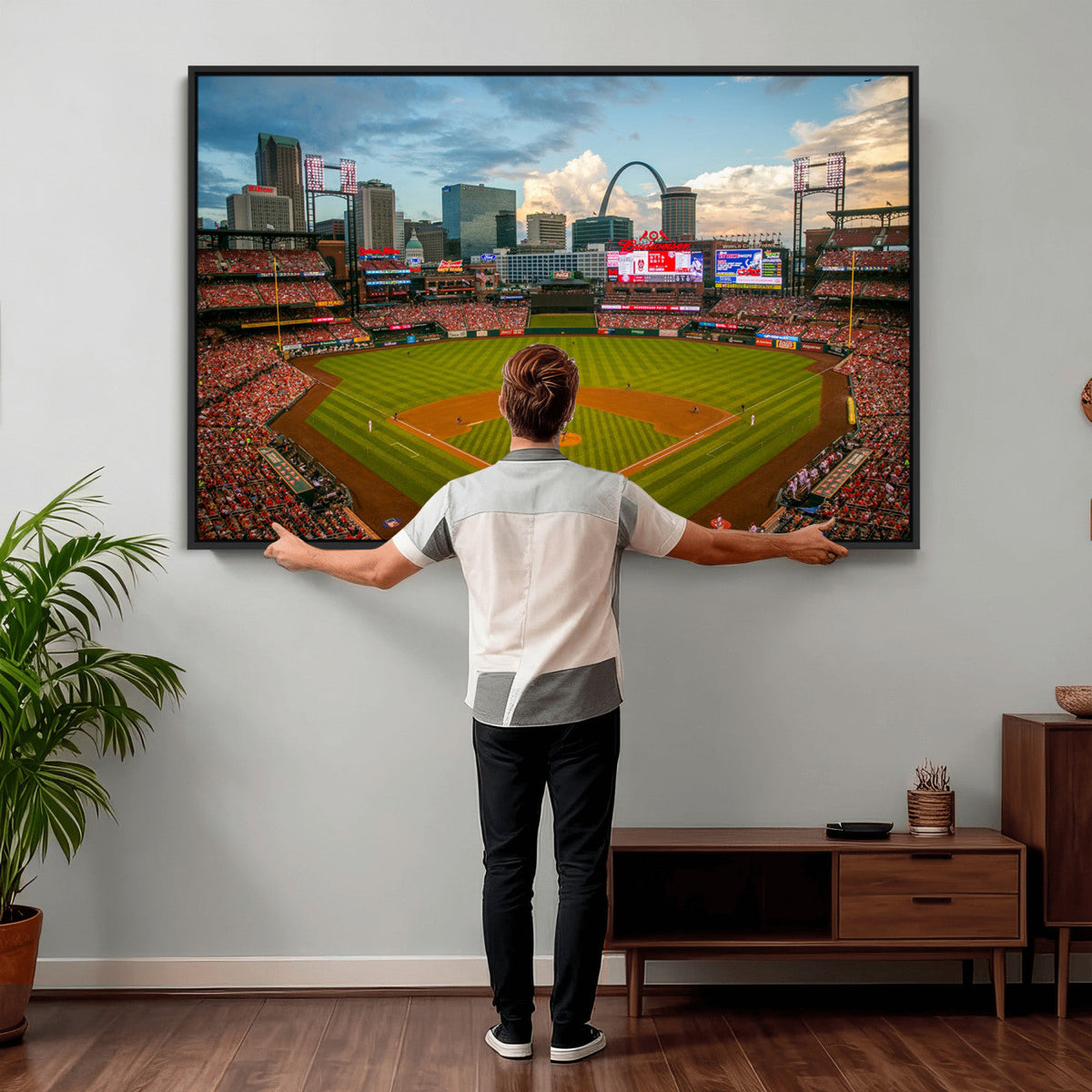 St. Louis Cardinals Baseball Team Print, Busch Stadium Wall Art, Framed and Ready to Hang