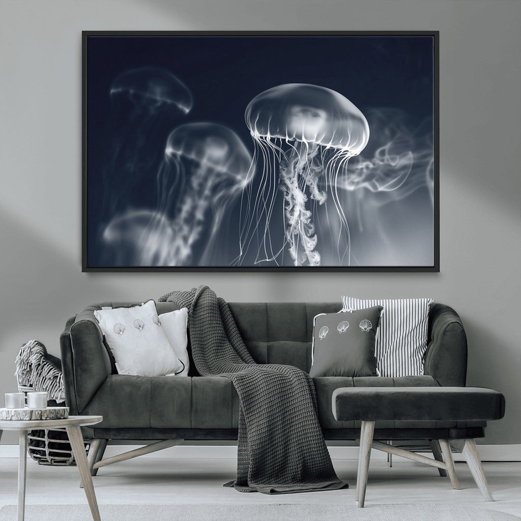 Jellyfish Wall Art Canvas Print, Modern Abstract Jellyfish