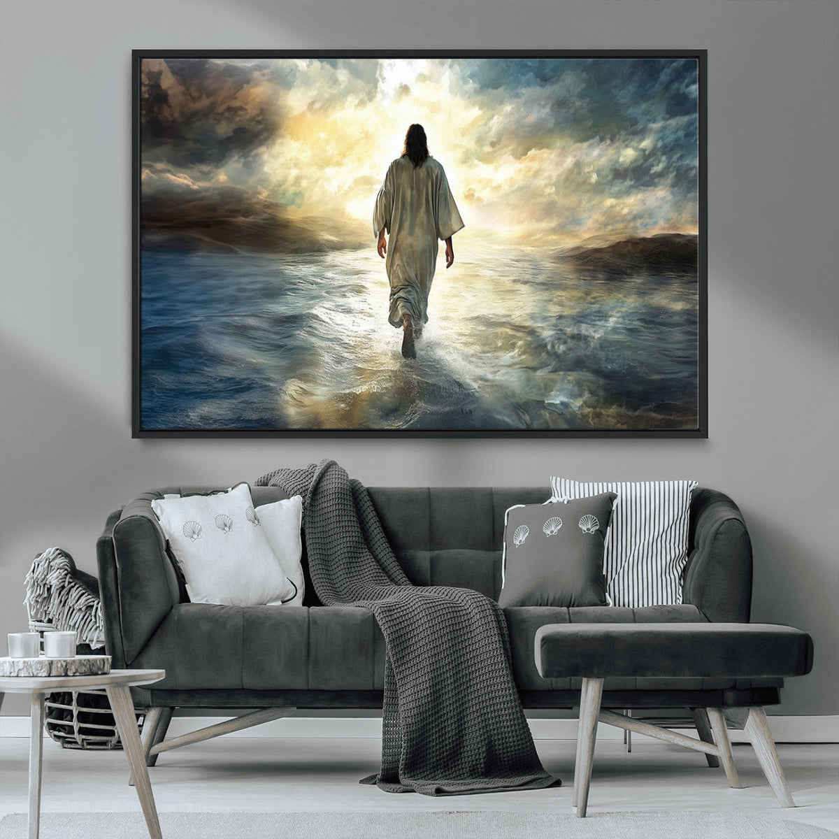 Jesus Walking on Water Wall Art | Canvas Print | Ready to Hang