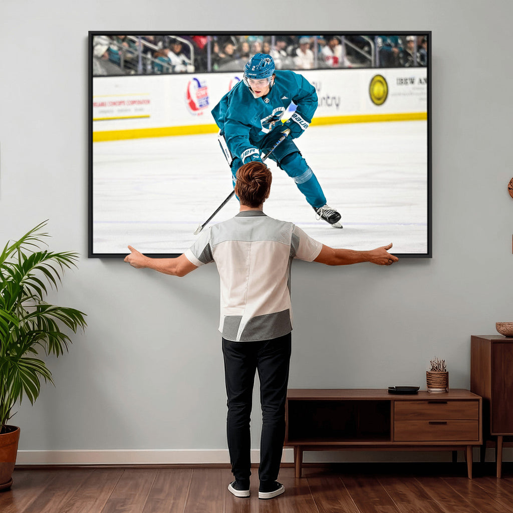 San Jose Sharks Ice Hockey Player Wall Art Canvas Print