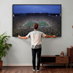 University of Michigan Wolverines Football Team Print, Ann Arbor, Home Bar Wall Decor