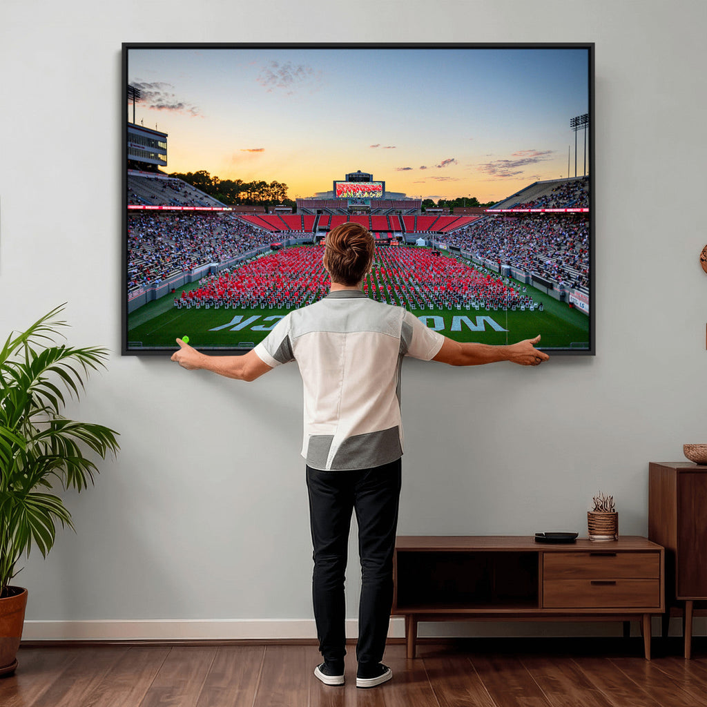 NC State Wolfpack Football Team Print Wall Art, Raleigh