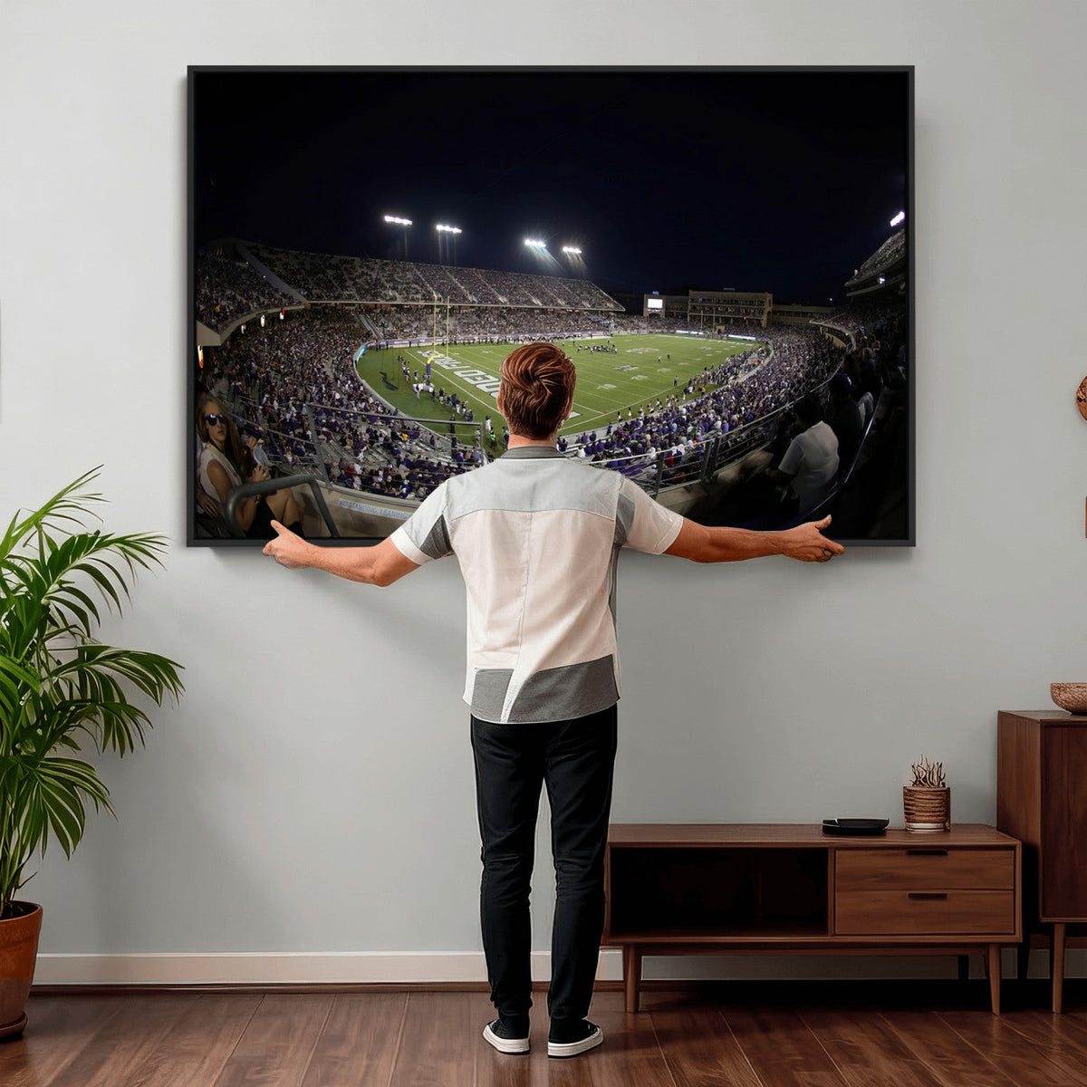 TCU Horned Frogs Football Team Print, Fort Worth Amon G. Carter Stadium