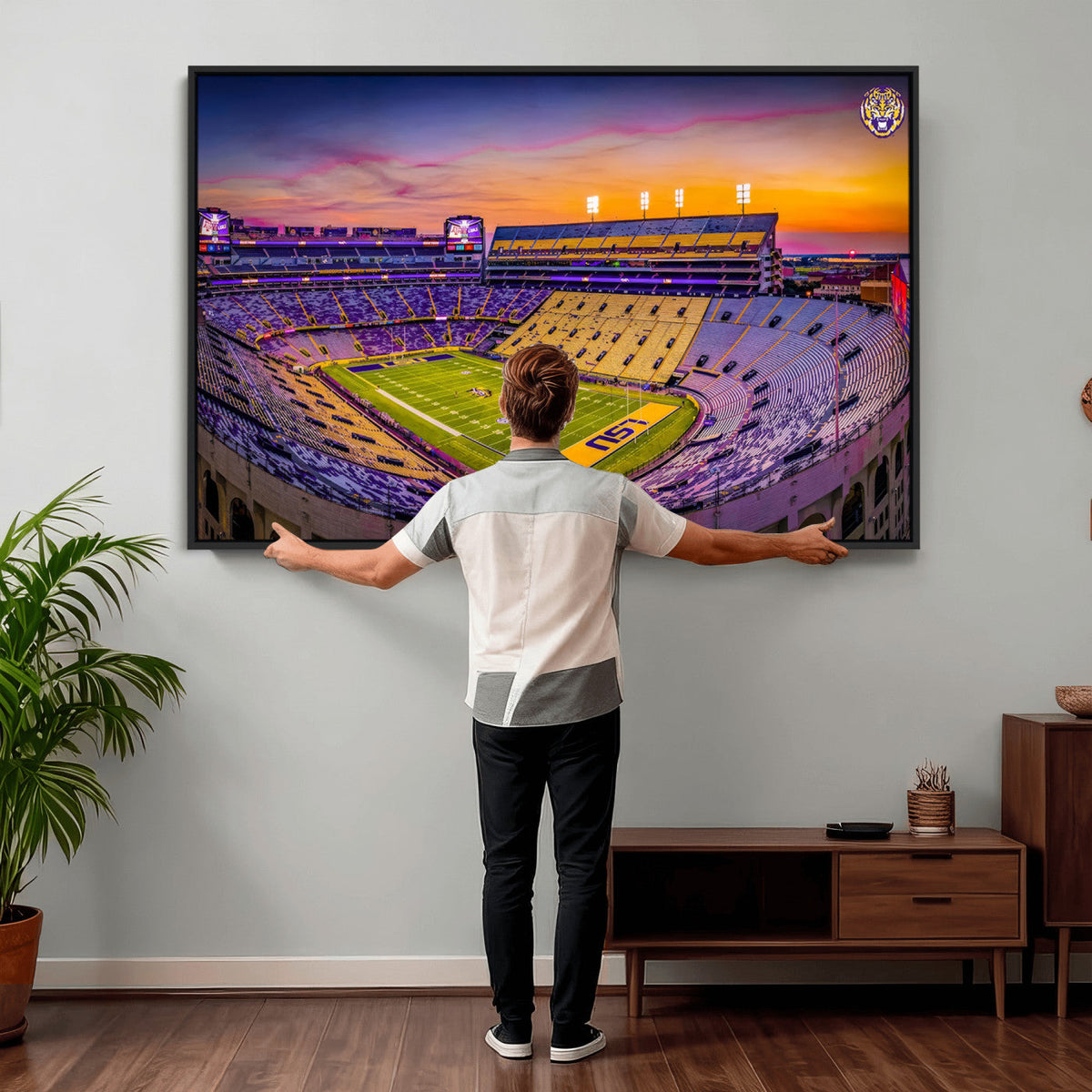 The Louisiana State University Tigers Football Team Print, Framed and Ready to Hang