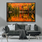Forest Reflection Art | Autumn Forest Reflection Wall Art | Triptych Canvas Print