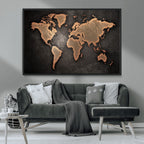 World Map Canvas Print | Framed Travel Map Wall Art for Couples