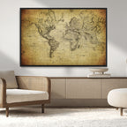 Push Pin World Map Canvas Print | Travel Tracker Wall Art