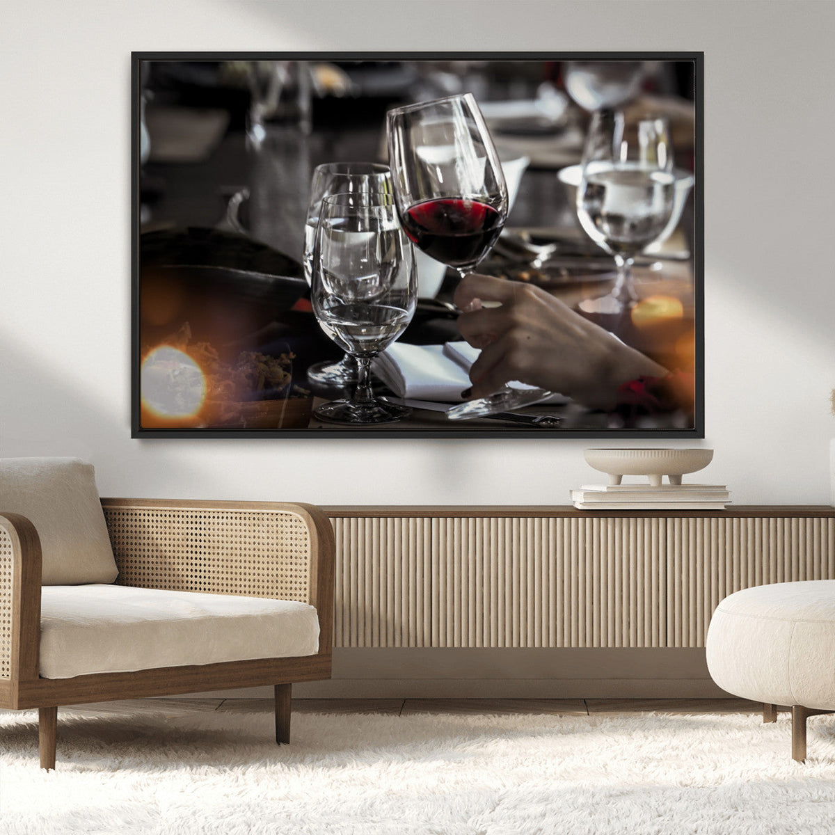 Red Wine and Glass Canvas Print