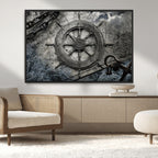 Ship Steering Wheel Vintage Wall Art Canvas Print