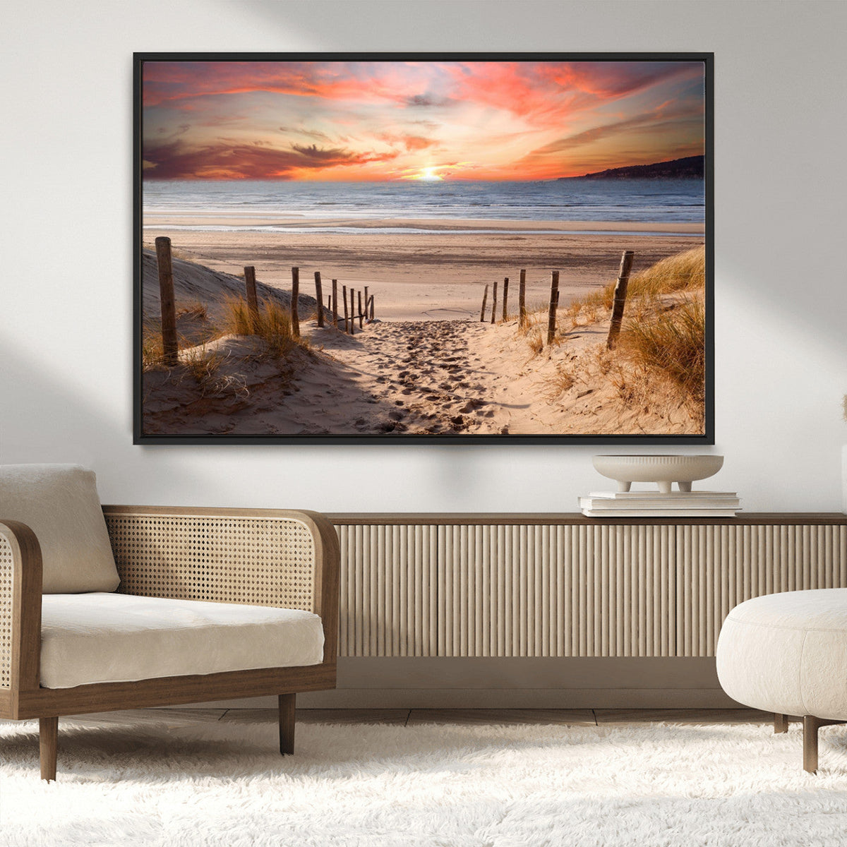 Sunset on the Sea Wall Art Canvas Print