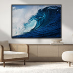 Ocean Wave at Sunset Canvas Art, Large Wall Print of Vibrant Water Waves