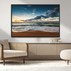 Ocean Beach Wall Art Canvas Print Sunset Artwork Print