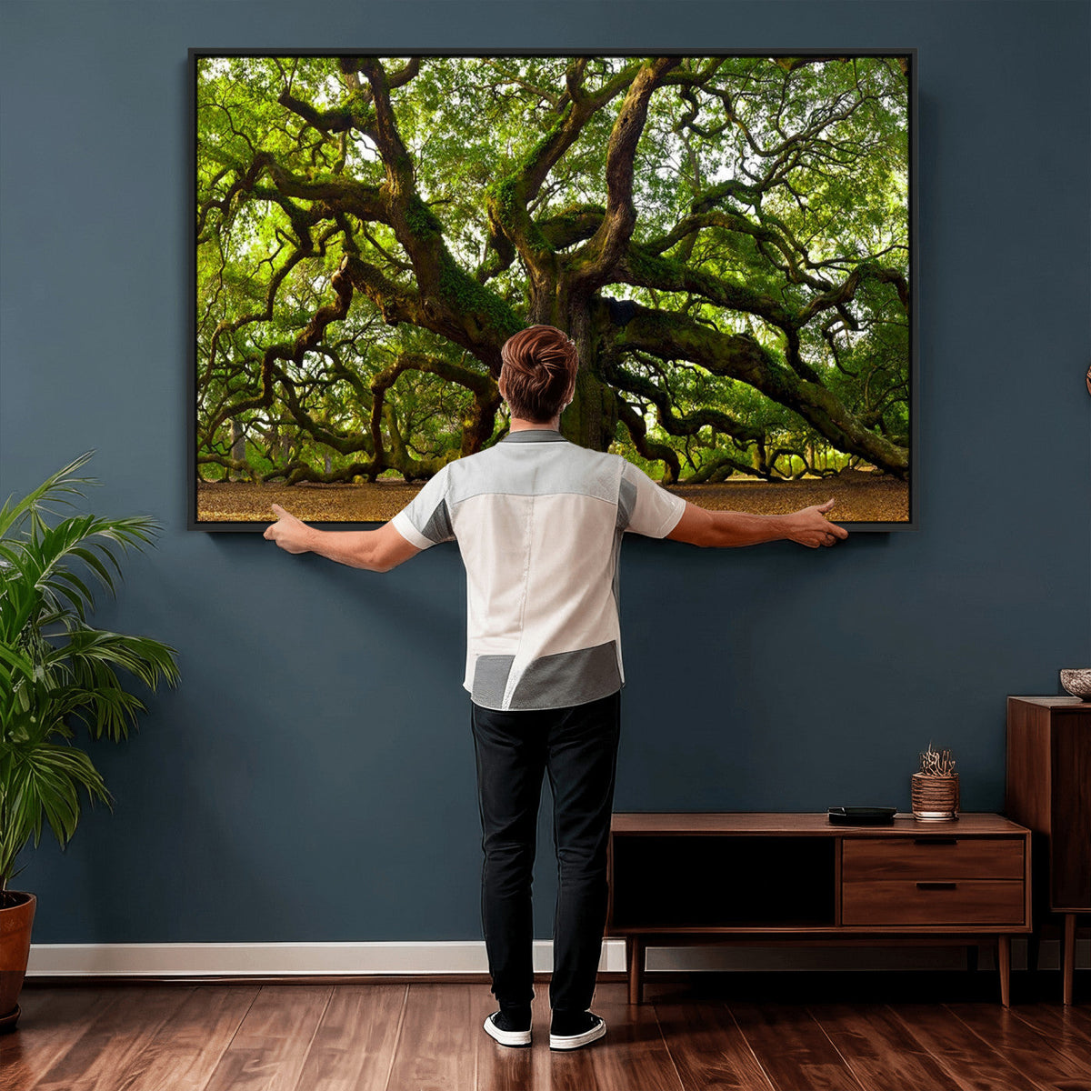 Angel Oak Tree Wall Art Canvas Print | Forest Tree Nature Photography Print