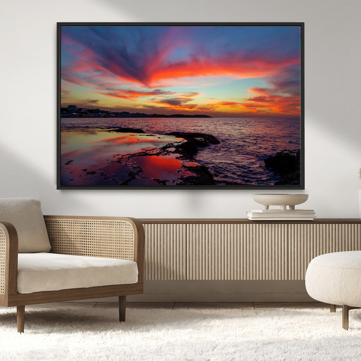 Glorious Sunset on The Beach Wall Art Canvas Print