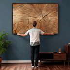 Tree Ring Canvas Art, Rustic Wood Grain Wall Art, Tree Slice Decor for Modern Homes