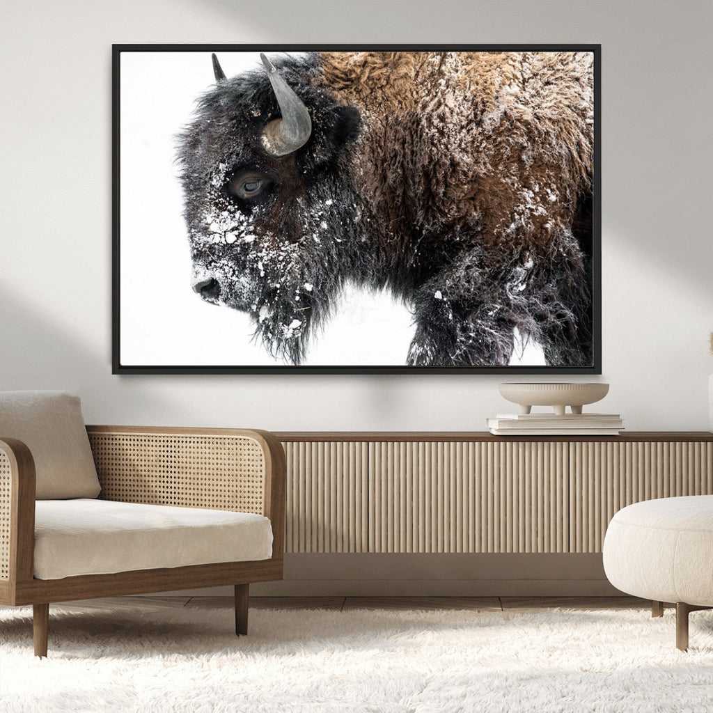 American Bison Wall Art Print, Majestic Buffalo Canvas Print for Living Room or Office