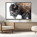 American Bison Wall Art Print, Majestic Buffalo Canvas Print for Living Room or Office