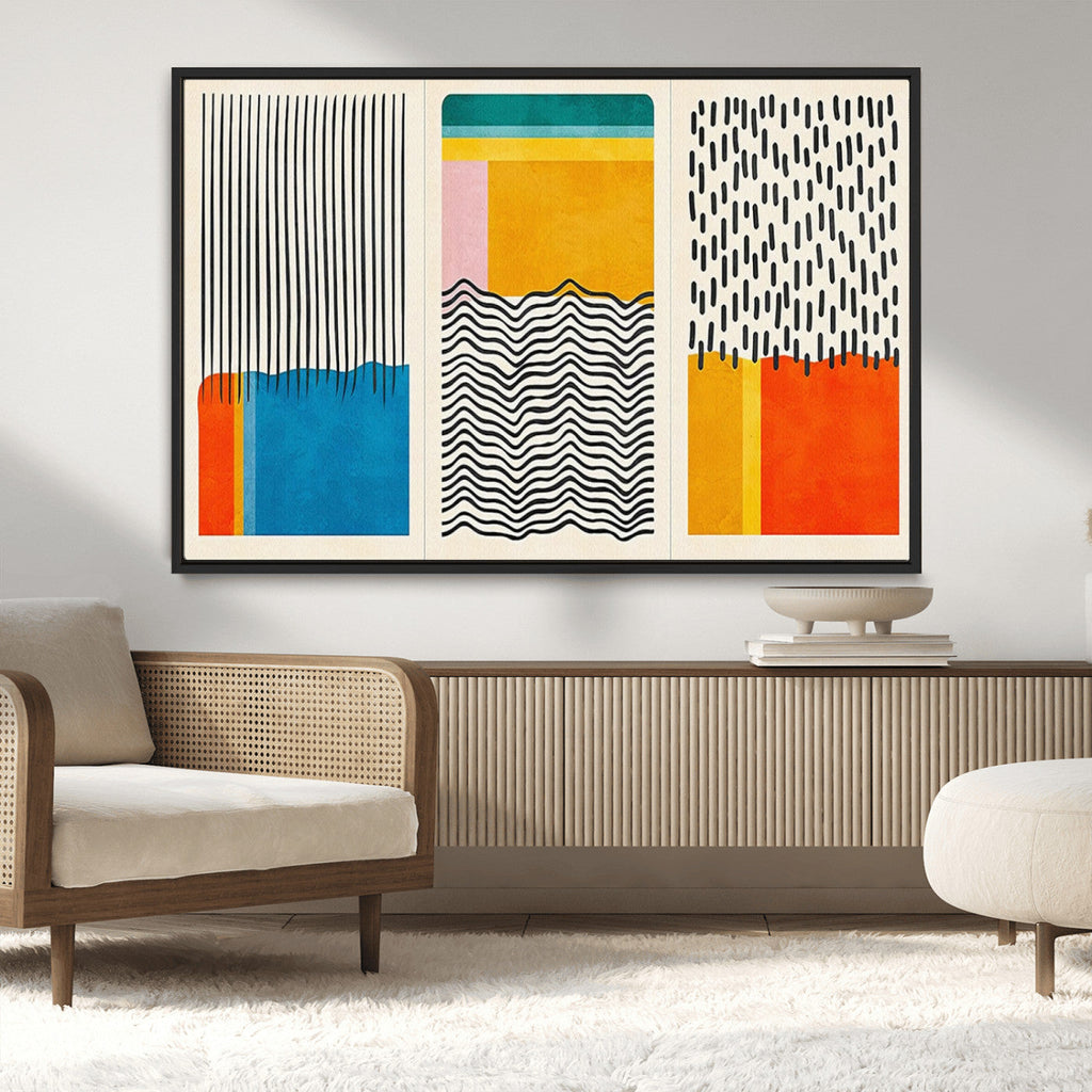 Canvas Print Wall Art Abstract Illustration Art Boho, Framed Abstract Boho Art