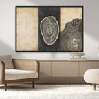 Tree Rings Canvas Wall Art Print, Minimalist Natural History in Modern Decor