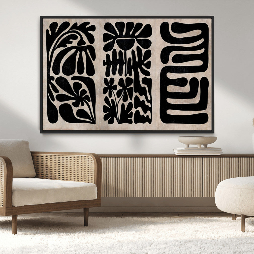Canvas Print Wall Art Abstract Art Boho, Framed Boho Art