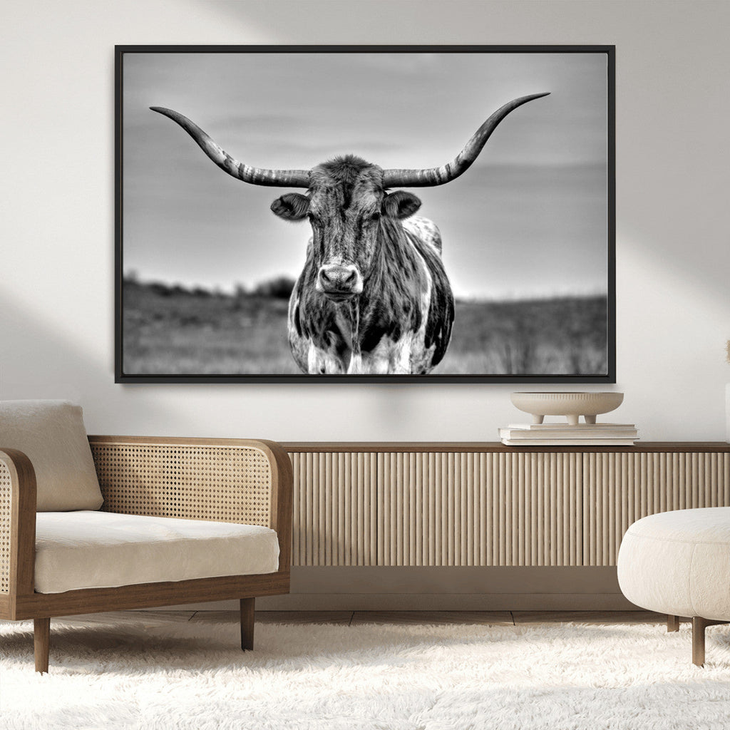 Texas Longhorn Cow Wall Art, Texas Longhorn Canvas, Cattle