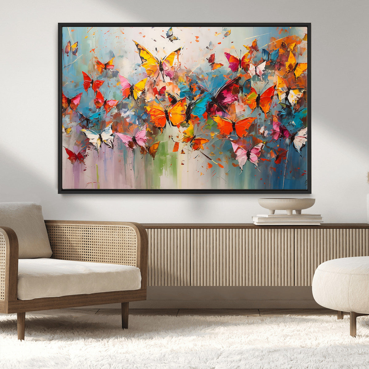 Abstract Butterfly Wall Art Canvas Print