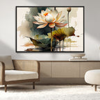 Lotus Flower Watercolor Canvas Print | A Symbol of Serenity and Growth in Soft Watercolors