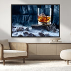 Whiskey Ice Wall Art Canvas Print
