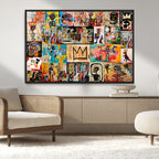 Abstract Art Collage Wall Art Canvas Print, Urban Graffiti Style