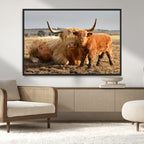 Highland Cow Canvas Wall Art Animal Print for Farm House Decor