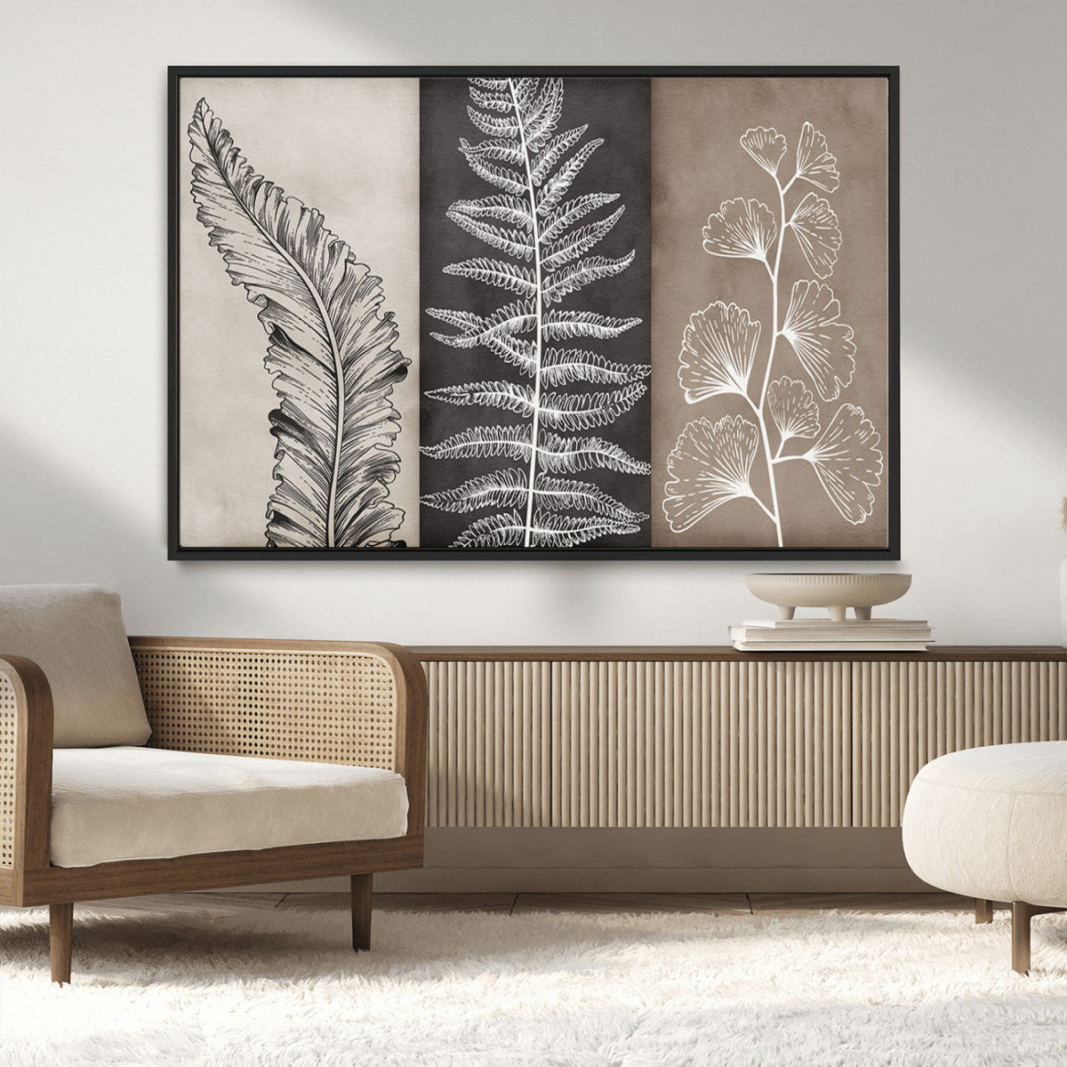 Minimalist Botanical Wall Art Canvas Print, Framed and Ready to Hang