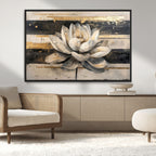 Lotus Flower Wall Art | Framed Abstract Floral Canvas