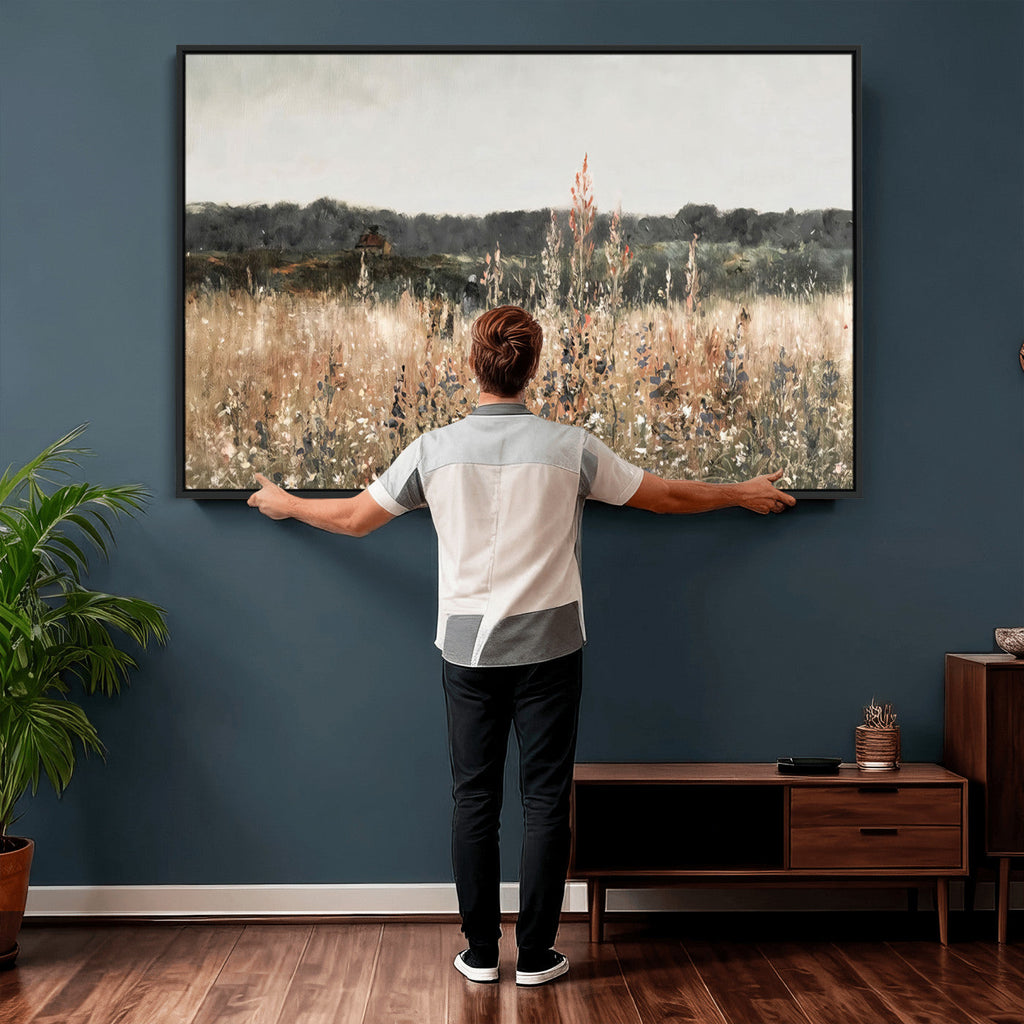 Rustic Field Landscape Wall Art Print, Giclee Canvas Wall Art