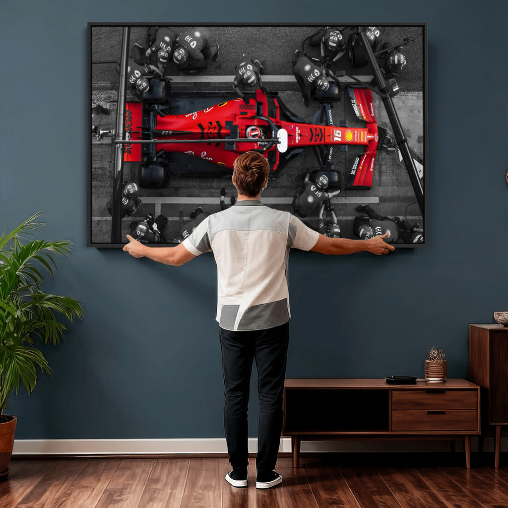 Ferrari Pit Stop Canvas Wall Art | Precision and Speed