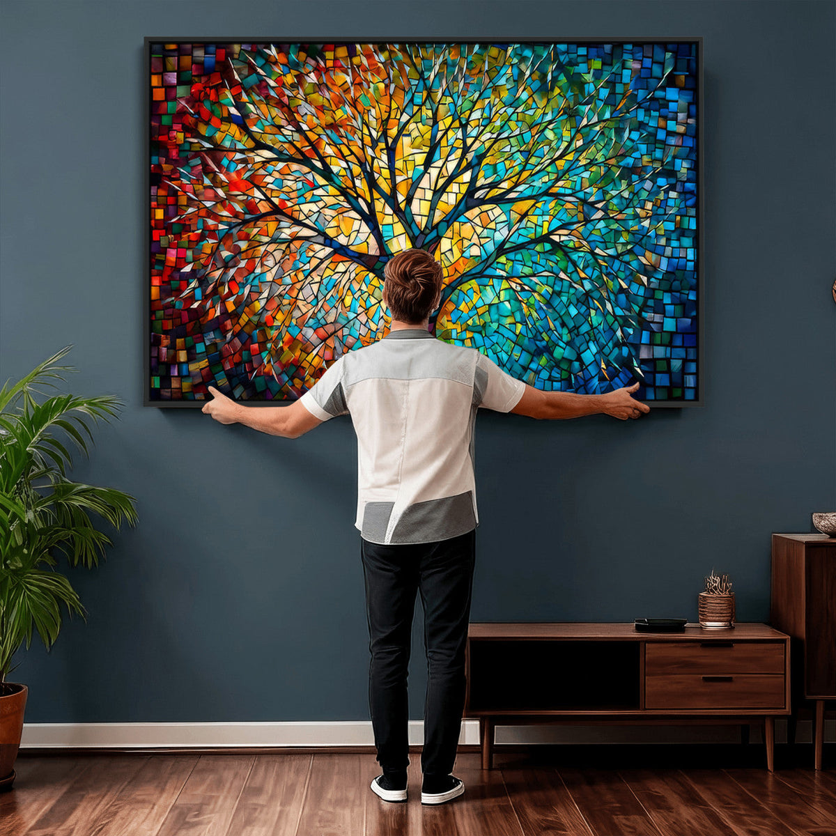 Yggdrasil Tree of Life Wall Art Print | Mosaic Style Canvas Wall Art