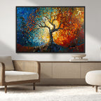 Yggdrasil Tree of Life Mosaic Stained Glass Wall Art Canvas Print