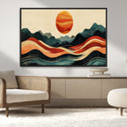 Mountain Triptych Wall Art Canvas Print | Western Boho Pine Tree Nature Print