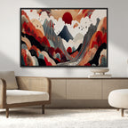 Abstract Mountain Wall Art Canvas Print | Vibrant Stylized Landscape