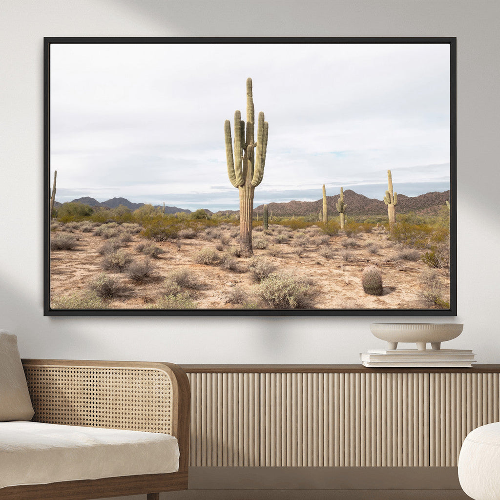 Saguaro Cactus Wall Art | Framed Desert Canvas Artwork