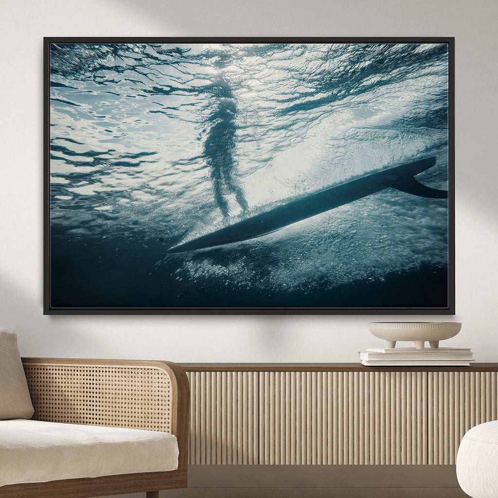 Underwater Surf Wall Art | Framed Ocean Wave Canvas Artwork