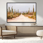 Desert Cactus Wall Art | Framed Southwestern Canvas Artwork