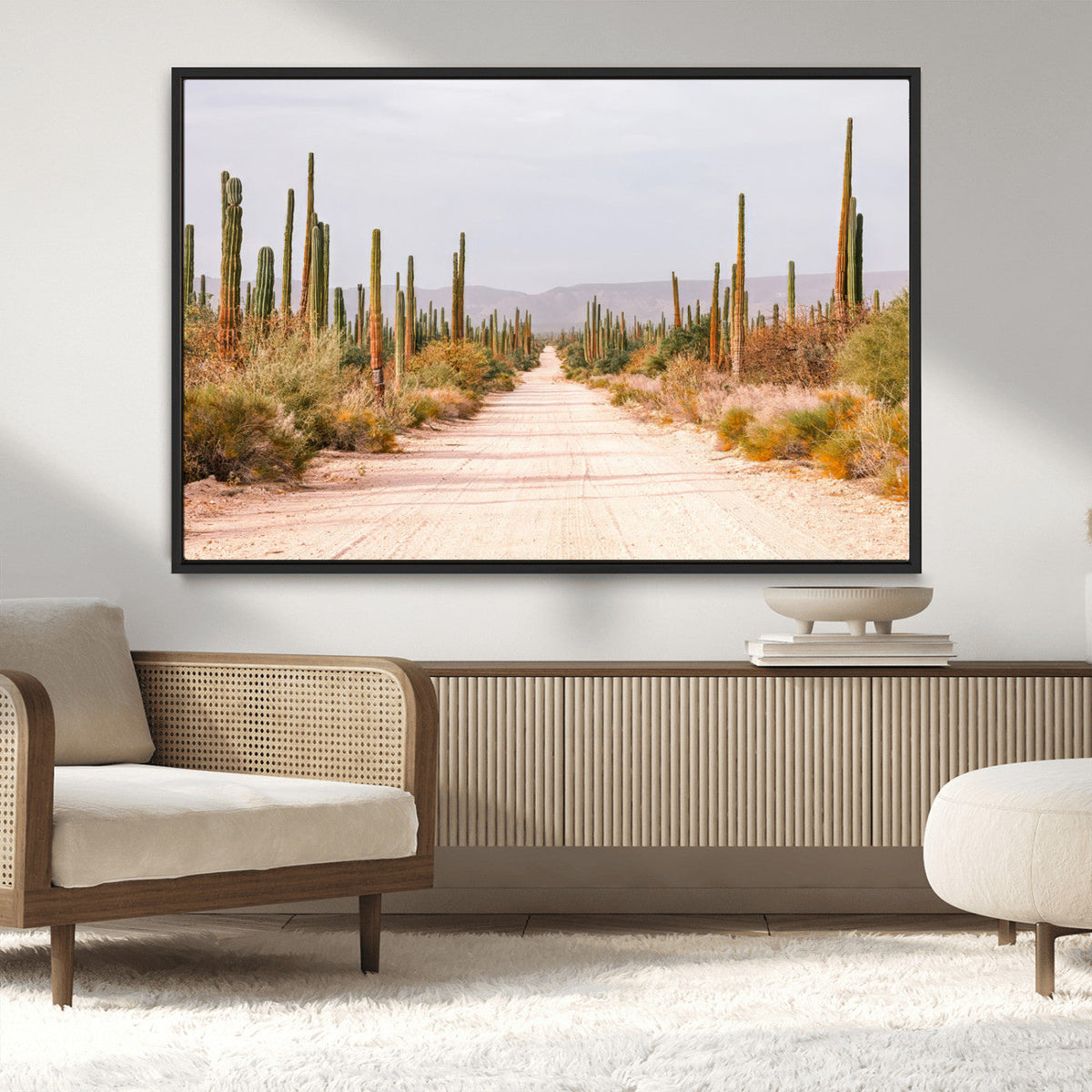 Desert Cactus Wall Art | Framed Southwestern Canvas Artwork
