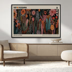 Modern Japanese Wall Art Canvas Print, Framed Abstract Mount Fuji Zen Landscape