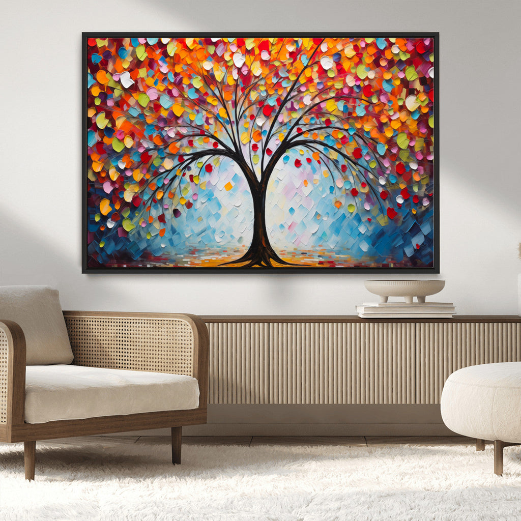 Vibrant Tree of Life Canvas Wall Art | Colorful Abstract Nature