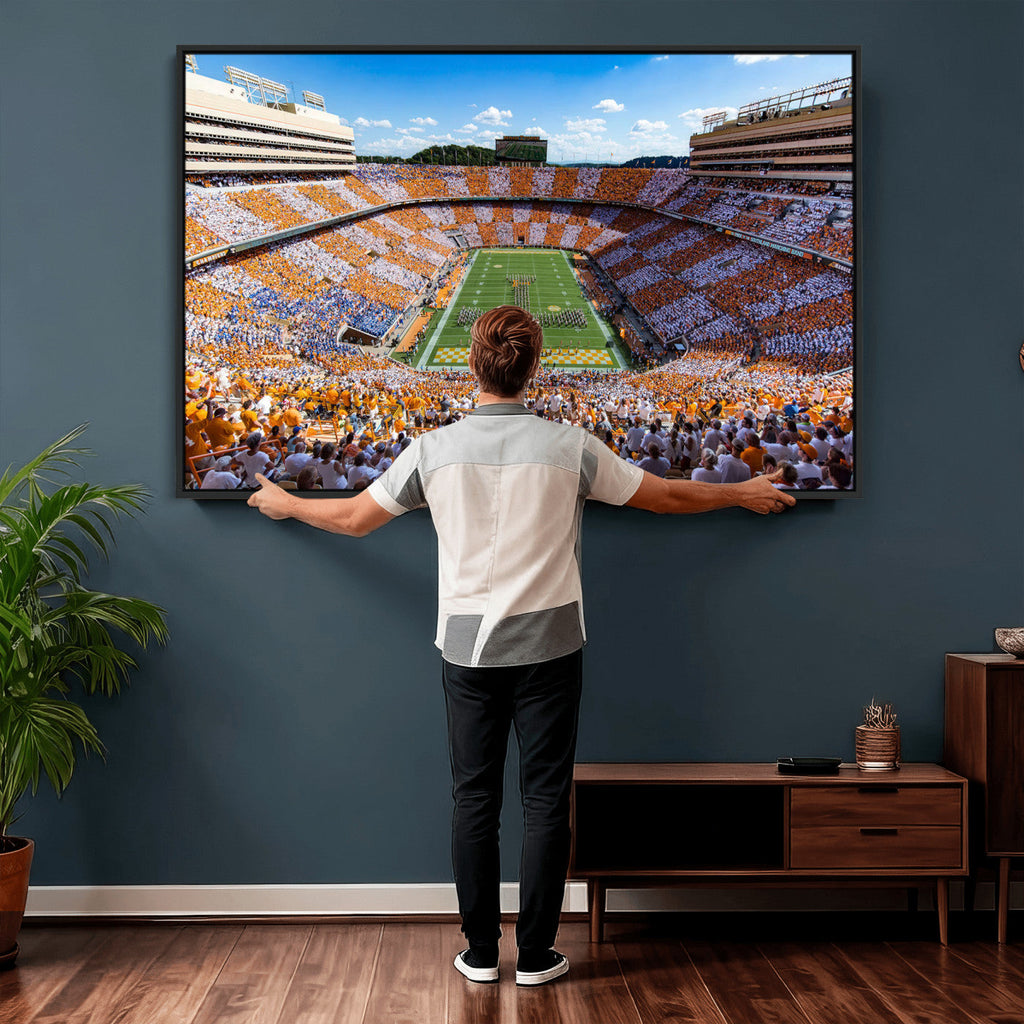 Tennessee Neyland Stadium Wall Art, Sports Arena Canvas, Framed and Ready to Hang