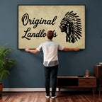 Original Landlords Wall Art Canvas Print, Native American Silhouette Artwork