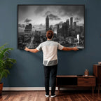 Atlanta Skyline Wall Art Canvas Print, Atlanta Downtown Night Cityscape