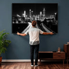 Atlanta Skyline Wall Art Canvas Print, Atlanta Downtown Night Cityscape